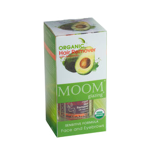 MOOM Glazing Organic Hair Remover with Avocado Face and Eyebrows (3oz/85g)