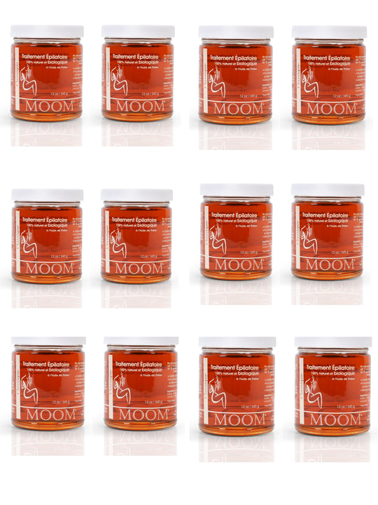 MOOM Organic Hair Removal with Tea Tree Refill Jar 12 oz (Classic)(12 Pack)