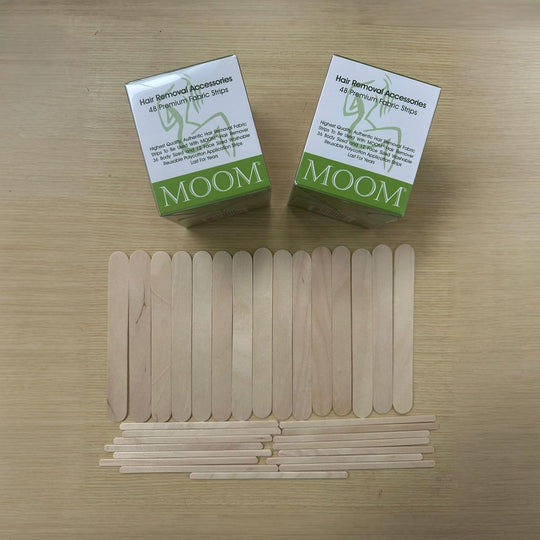 MOOM Fabric Strips  (48 Count) (2 Pack)+30 Waxing Sticks