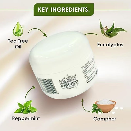 MOOM Foot Spa Cream – 100% Natural Foot Renewal, foot cream infused with Essential Oils for Soft, Smooth Feet, Aromatherapy Moisturizer for Dry, Cracked Heels,Feet,Knees,Elbows,Hands (1oz)(4unit)