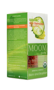 MOOM Glazing Organic Hair Remover with Cucumber Bikini and Brazilian (3oz/85g)